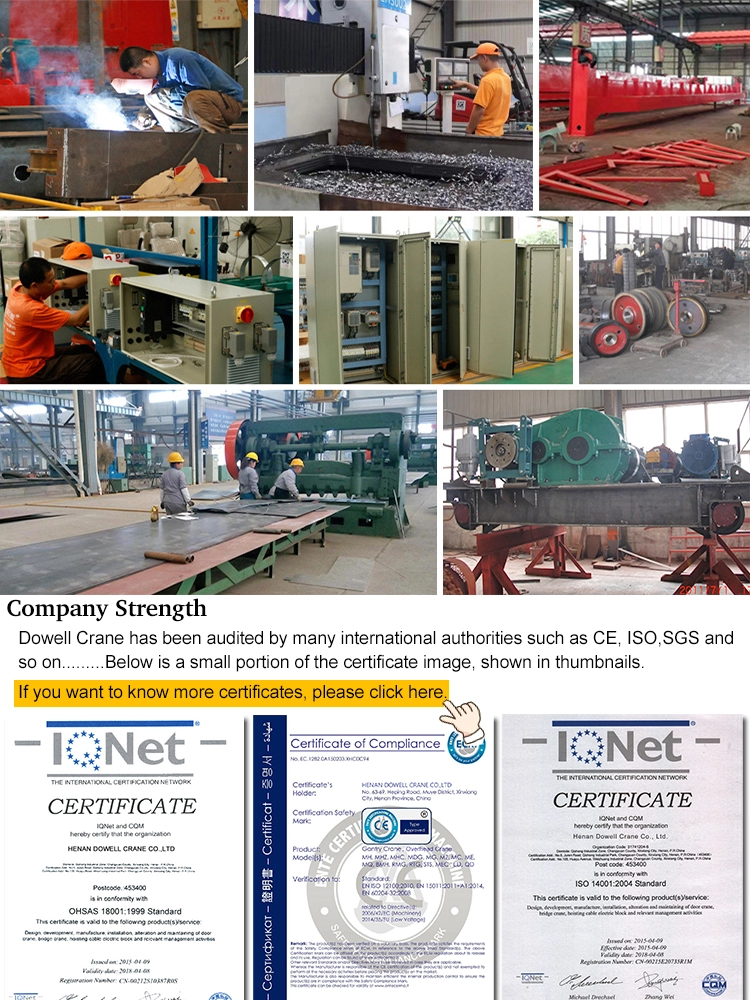electric hoist trolley crane double girder overhead crane warehouse